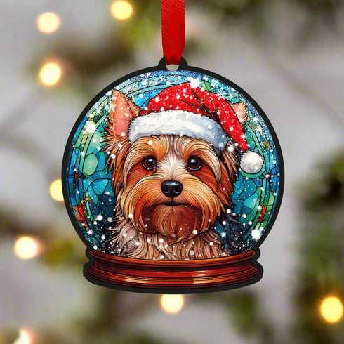 Yorkshire Terrier Snow Globe Decoration